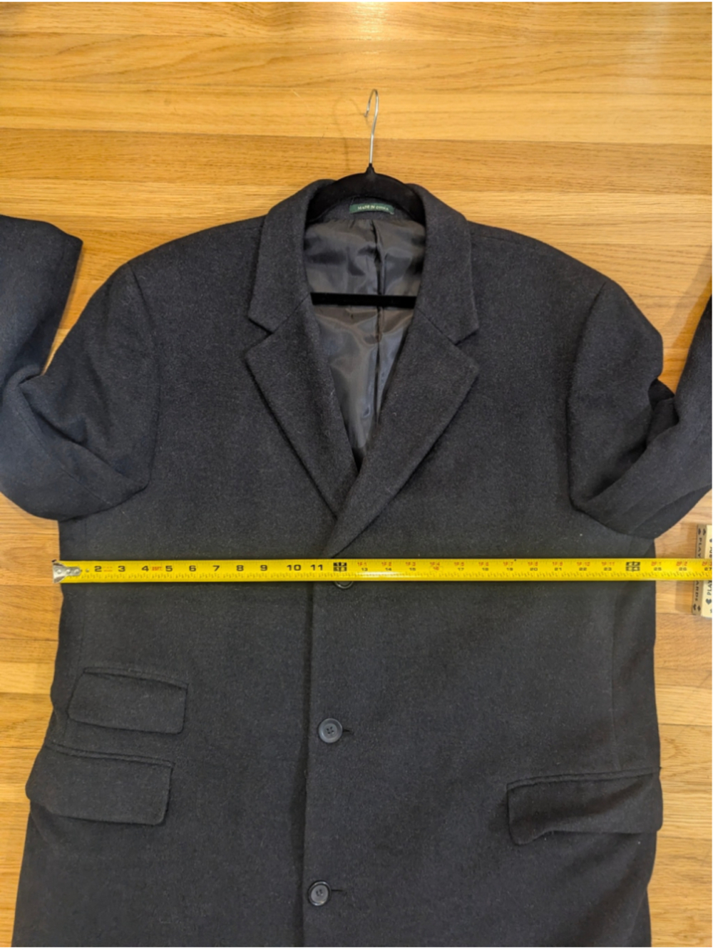 LAUREN Ralph Lauren Black Wool Blend Coat Size 42 44 Large - Picture 8 of 13